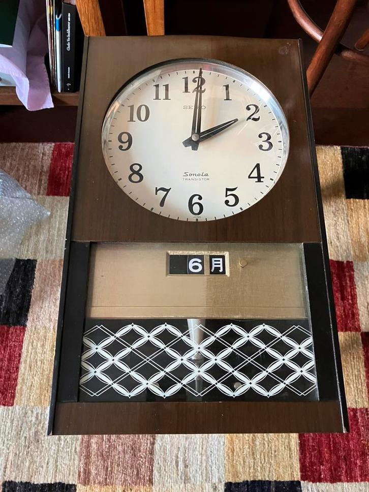 Seiko Sonola Transistor ATO time-dater wandklok‘60/‘, Antiek en Kunst, Antiek | Klokken, Ophalen of Verzenden