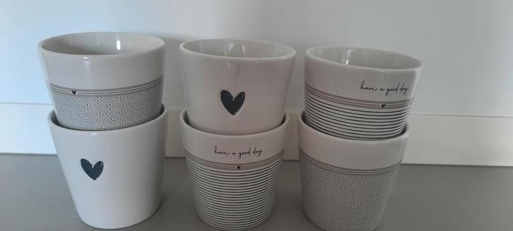 Set van 6 decoratieve mokken, Huis en Inrichting, Keuken | Keukenbenodigdheden, Gebruikt, Ophalen of Verzenden