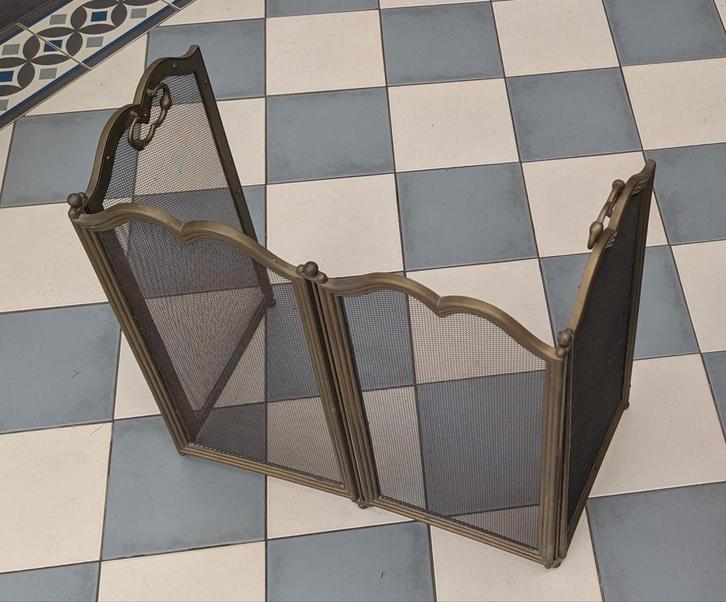 Messing Haardscherm, Huis en Inrichting, Haarden, Gebruikt, Houthaard, Ophalen of Verzenden