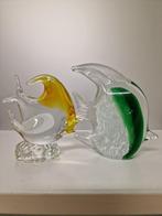 2 stuks gekleurde murano glas vissen, Antiek en Kunst, Antiek | Glas en Kristal, Ophalen of Verzenden