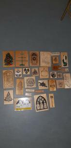 32 kerst stempels, Hobby en Vrije tijd, Ophalen of Verzenden, Zo goed als nieuw, Houten stempel