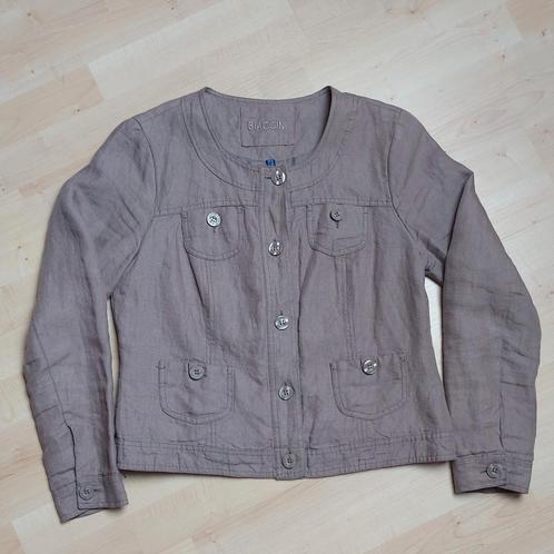 gevoerd linnen jasje met ronde hals van Biaggini maat 40, Kleding | Dames, Jasjes, Kostuums en Pakken, Zo goed als nieuw, Jasje