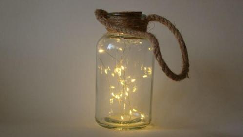 Fles met touw, kurk en 20 led-lampjes (21 cm) p/st., Huis en Inrichting, Woonaccessoires | Overige, Nieuw, Ophalen of Verzenden