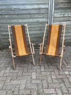 Vintage houten strandstoelen tuinstoelen campingstoelen, Ophalen, Gebruikt, Campingstoel
