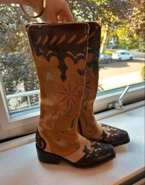 Leren laarzen / western laarzen / cowboylaarzen - maat 37, Kleding | Dames, Schoenen, Ophalen of Verzenden