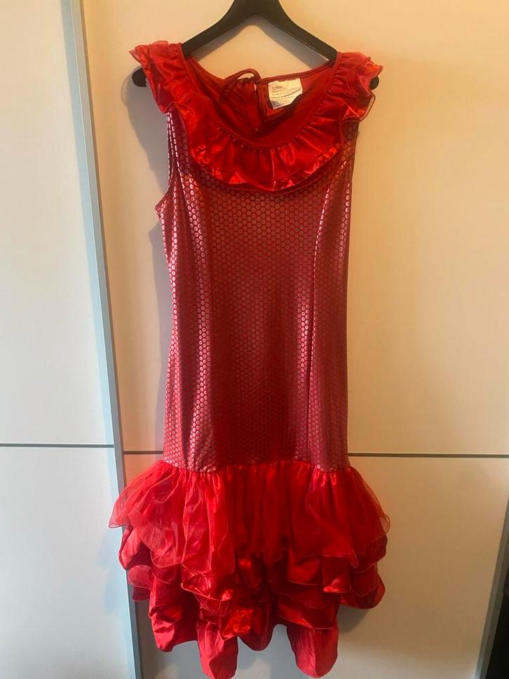 Rode Carnaval Jurk met Accessoires - Maat L, Kleding | Dames, Carnavalskleding en Feestkleding, Gedragen, Kleding, Carnaval, Maat 42/44 (L)