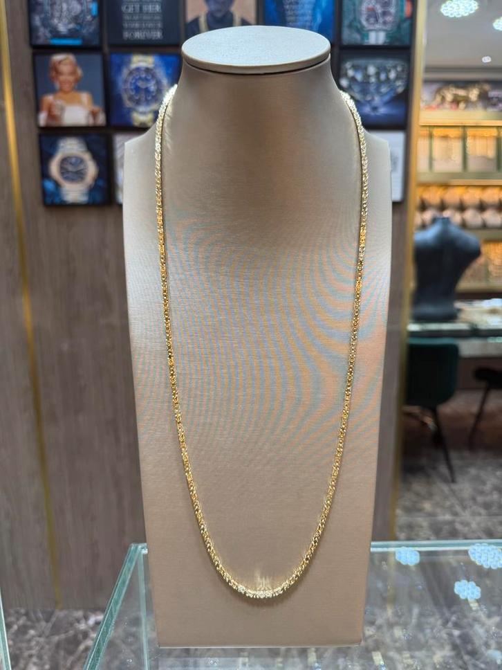 14KT Goud - 32.5 Gram - Ketting - KONING - Herenketting, Sieraden, Tassen en Uiterlijk, Kettingen, Nieuw, Goud, Ophalen