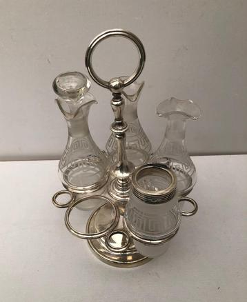 Antiek Christofle - verzilverde  cruet set /tafelset beschikbaar voor biedingen
