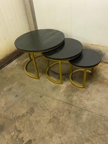 ACTIE diverse nieuwe salontafel set mango vintage 3 Delig beschikbaar voor biedingen