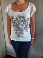 Wit shirtje met print, Wit, Ophalen of Verzenden, Zo goed als nieuw, Korte mouw