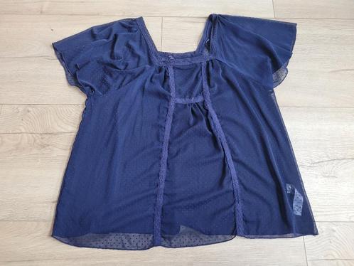 MISS ETAM blauwe wijde top maat XL ~ HH0016, Kleding | Dames, Tops, Zo goed als nieuw, Maat 46/48 (XL) of groter, Blauw, Korte mouw