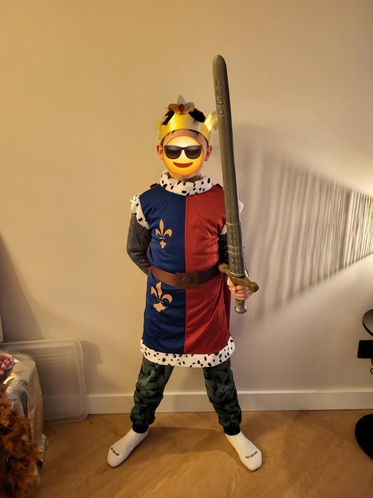 Carnavalskostuum Koning - Maat 116, Kinderen en Baby's, Ophalen, Zo goed als nieuw, 110 t/m 116, Jongen