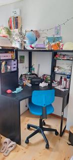 Mooi groot ikea hoek bureau  zwart Micke, Ophalen, Zo goed als nieuw