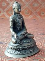 Mooi zwaar antiek Oosters brons beeldje van Boeddha 8,5 cm., Ophalen of Verzenden