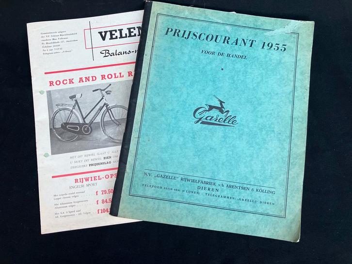 Prijscourant 1955 van Gazelle rijwielenfabriek Dieren, Verzamelen, Overige Verzamelen, Gebruikt, Ophalen of Verzenden