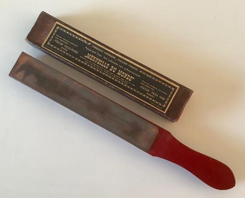 Antieke VOLCAN scheermes strop paddle leer vlierhout, Antiek en Kunst, Antiek | Gereedschap en Instrumenten, Ophalen of Verzenden