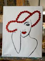 Dame met hoed, Antiek en Kunst, Kunst | Schilderijen | Modern, Ophalen of Verzenden