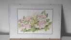 Aquarel hortensia bloemen van Toos Wils, Minder dan 50 cm, Ophalen of Verzenden, Zo goed als nieuw, Schilderij