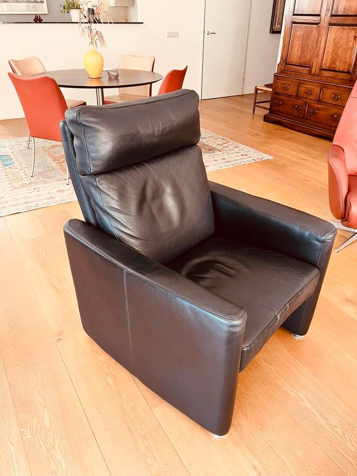Twee lederen fauteuils in goede staat, Huis en Inrichting, Fauteuils, Zo goed als nieuw, Leer, 75 tot 100 cm, Ophalen