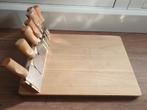 Houten Kaasplank met Mesjes Nieuw, Ophalen of Verzenden, Nieuw, Hout, Los bestek