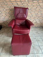 Gratis af te halen rode leren stoel, Ophalen of Verzenden, Zo goed als nieuw, 75 tot 100 cm, 50 tot 75 cm