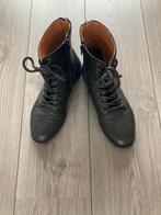 Zwarte leren laarsjes mt 39, Kleding | Dames, Schoenen, Ophalen of Verzenden, Zo goed als nieuw, Zwart