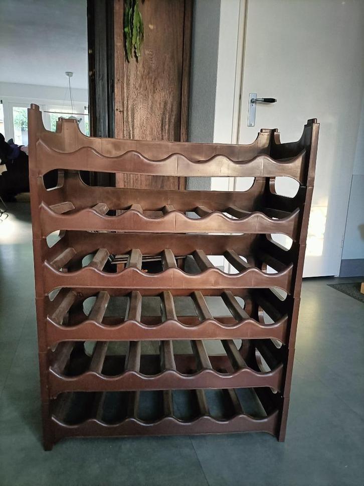Kunststof flessenrek wijnflessenrek 60x28x14 cm, Huis en Inrichting, Woonaccessoires | Wijnrekken, Zo goed als nieuw, 75 cm of meer