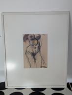 Vrouwelijk naakt houtskool origineel, Antiek en Kunst, Ophalen of Verzenden