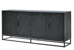 Dressoir Newcastle 195 cm | Black | Nu Extra Voordelig!, Huis en Inrichting, Kasten | Dressoirs, Met deur(en), 150 tot 200 cm