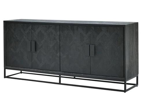 Dressoir Newcastle 195 cm | Black | Nu Extra Voordelig!, Huis en Inrichting, Kasten | Dressoirs, Nieuw, 150 tot 200 cm, 25 tot 50 cm