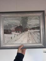 Schilderij Winterlandschap met Boerderijen, Antiek en Kunst, Kunst | Schilderijen | Klassiek, Ophalen of Verzenden