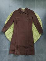 Vintage jaren 70, echt wol, chocoladebruine jurk, maat S, Bruin, Verzenden, Zo goed als nieuw, Vintage