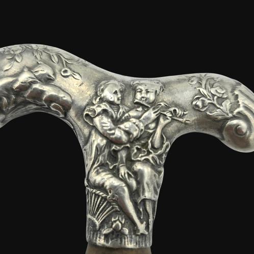 Antiek Zilveren  Victoriaanse Paraplu & wandelstok  Greep, Antiek en Kunst, Antiek | Goud en Zilver, Ophalen of Verzenden