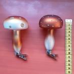 Grote glazen paddenstoel op clip voor kerstboom., Diversen, Kerst, Ophalen of Verzenden, Zo goed als nieuw