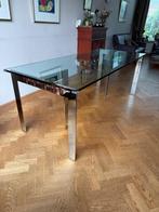 Glazen eettafel, Huis en Inrichting, Tafels | Eettafels, Ophalen, Gebruikt, 200 cm of meer, 50 tot 100 cm