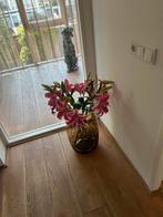 Vaas met kunstbloemen, Huis en Inrichting, Ophalen, Gebruikt, Overige kleuren, Glas