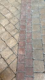 Gratis Gele en rode koppelstones 15x15 totaal 24m2, Tuin en Terras, Tegels en Klinkers, Ophalen, Klinkers, Zo goed als nieuw, 10 m² of meer