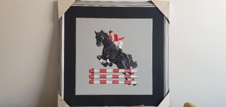 Schilderij van Springende Ruiter, Antiek en Kunst, Kunst | Etsen en Gravures, Ophalen