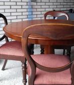 eettafel en 4 eetkamerstoelen, Huis en Inrichting, Tafels | Eettafels, Ophalen, Gebruikt, 50 tot 100 cm, Rond