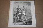 Antieke gravure - Munsterkerk te Roermond - Circa 1880 !!, Antiek en Kunst, Kunst | Etsen en Gravures, Ophalen of Verzenden
