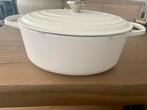 Le Creuset braadpan 31 cm - wit, Huis en Inrichting, Ophalen of Verzenden, Zo goed als nieuw, Koekenpan of Braadpan, Gietijzer