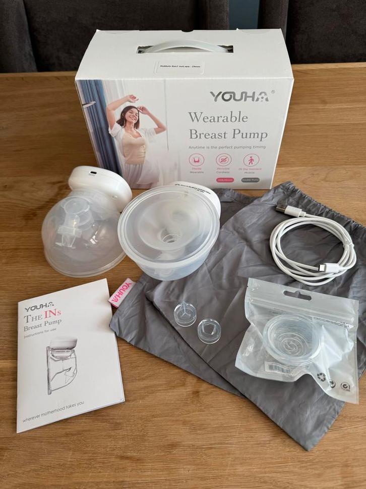 YOUHA Gen 1 Dubbele Borstkolf - Draagbaar & met App, Kinderen en Baby's, Babyvoeding en Toebehoren, Zo goed als nieuw, Borstkolf