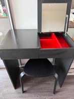 Zsm ophalen! IKEA Kaptafel Zwart + krukje, Ophalen, 50 tot 100 cm, Zo goed als nieuw, Minder dan 100 cm