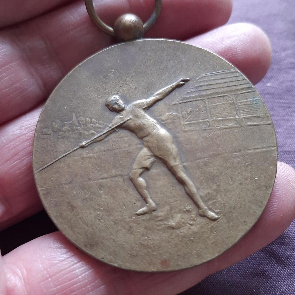 Grote Bronzen Medaille 1e Prijs 1924 Friesland Driekamp, Postzegels en Munten, Penningen en Medailles, Verzenden, Brons