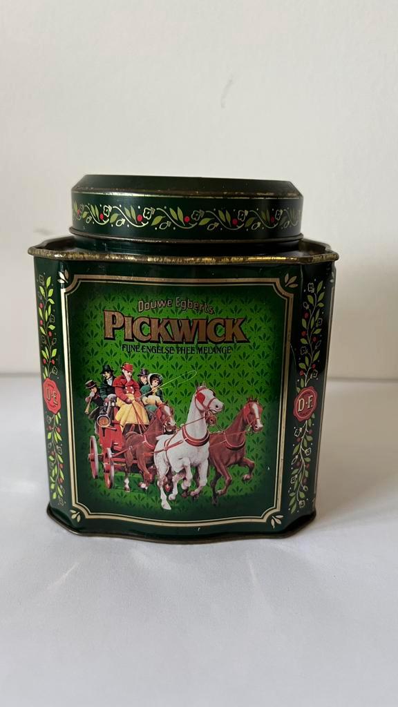 Pickwick groen theeblik Vintage, Verzamelen, Blikken, Gebruikt, Thee, Ophalen of Verzenden