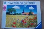 Puzzel Kerk in Bornholm - Denemarken, Hobby en Vrije tijd, Ophalen of Verzenden, 500 t/m 1500 stukjes, Gebruikt, Legpuzzel