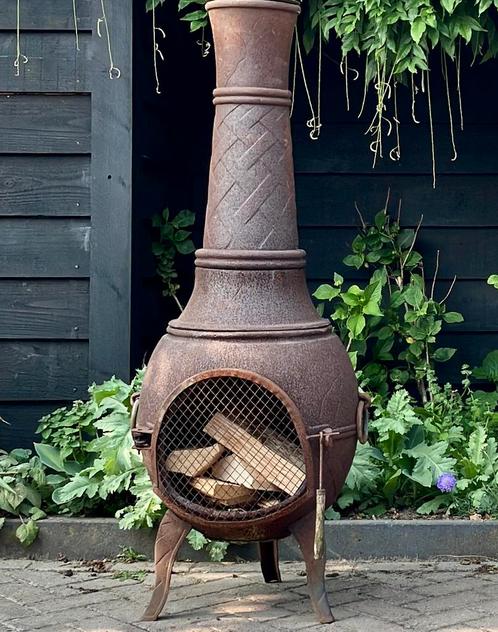 Robuuste XXXL gietijzeren tuinkachel met vonkendeur izgst!!!, Tuin en Terras, Tuinhaarden, Gebruikt, Ophalen