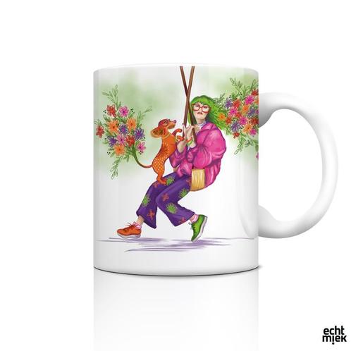 Teckel mok Schommel, Huis en Inrichting, Keuken | Servies, Nieuw, Kop(pen) en/of Schotel(s), Overige stijlen, Keramiek, Ophalen of Verzenden