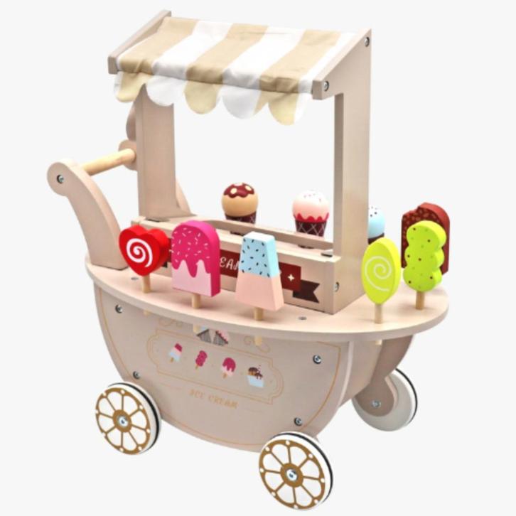 Houten Speelgoed ijscokar, Kinderen en Baby's, Speelgoed | Houten speelgoed, Nieuw, Duw- of Trekspeelgoed, Ophalen of Verzenden