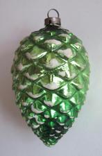 Oude Kerstbal: Dennenappel Groen met sneeuw, Diversen, Ophalen of Verzenden